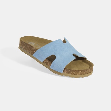  Kadın Mavi Süet Terlik