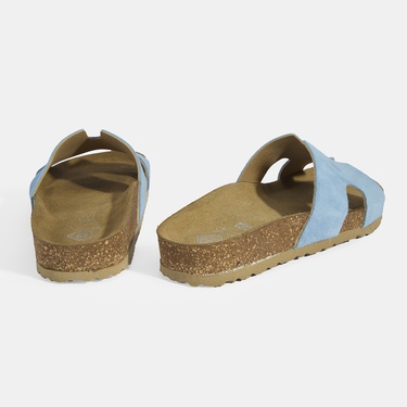  Kadın Mavi Süet Terlik