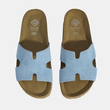  Kadın Mavi Süet Terlik