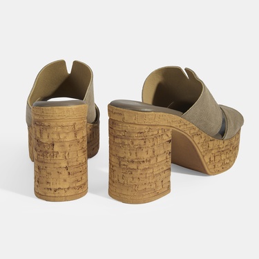  Kadın Vizon Süet Topuklu Terlik