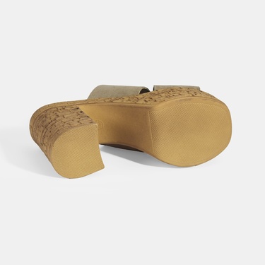  Kadın Vizon Süet Topuklu Terlik