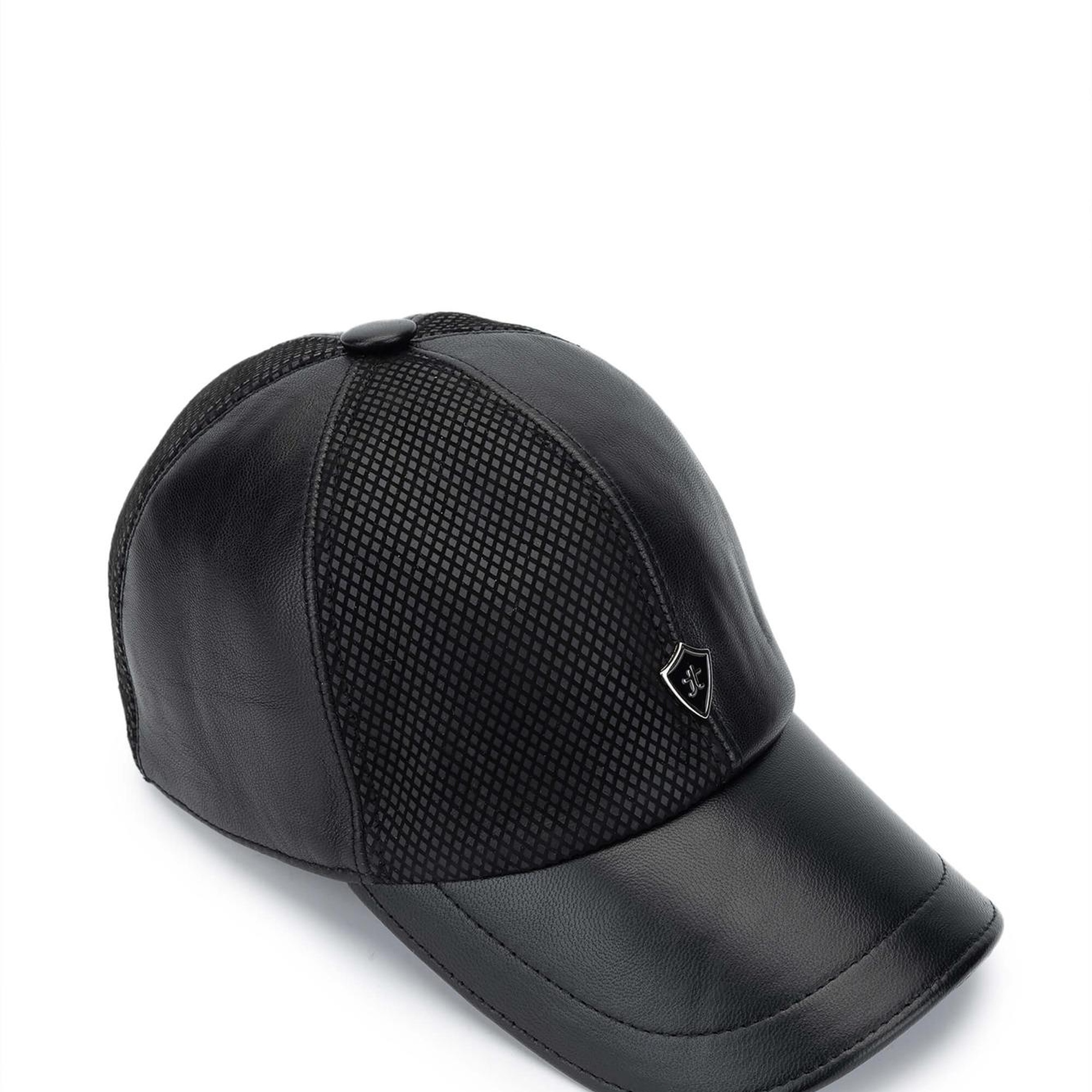 Tamer Tanca Erkek Hakiki Deri Siyah Beyzbol Şapka