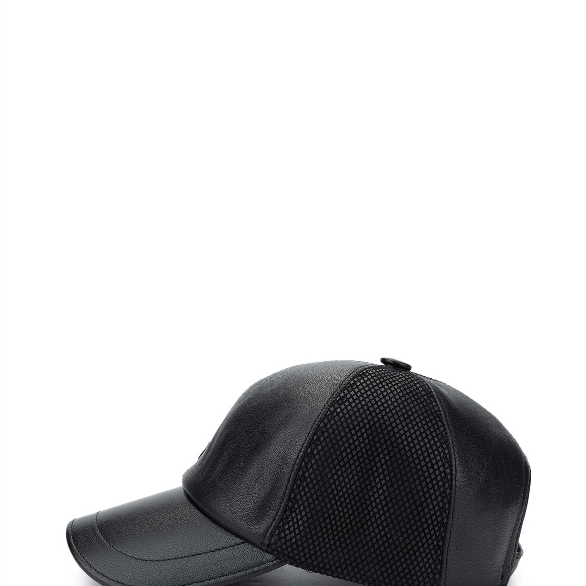 Tamer Tanca Erkek Hakiki Deri Siyah Beyzbol Şapka