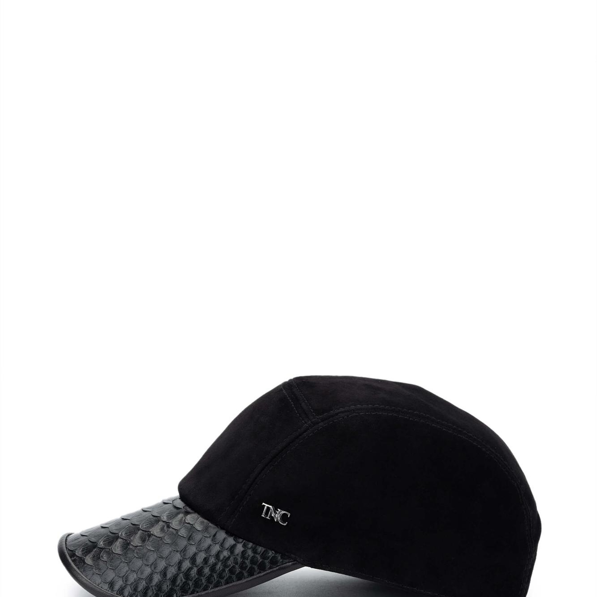 Tamer Tanca Erkek Hakiki Deri Siyah Süet Beyzbol Şapka