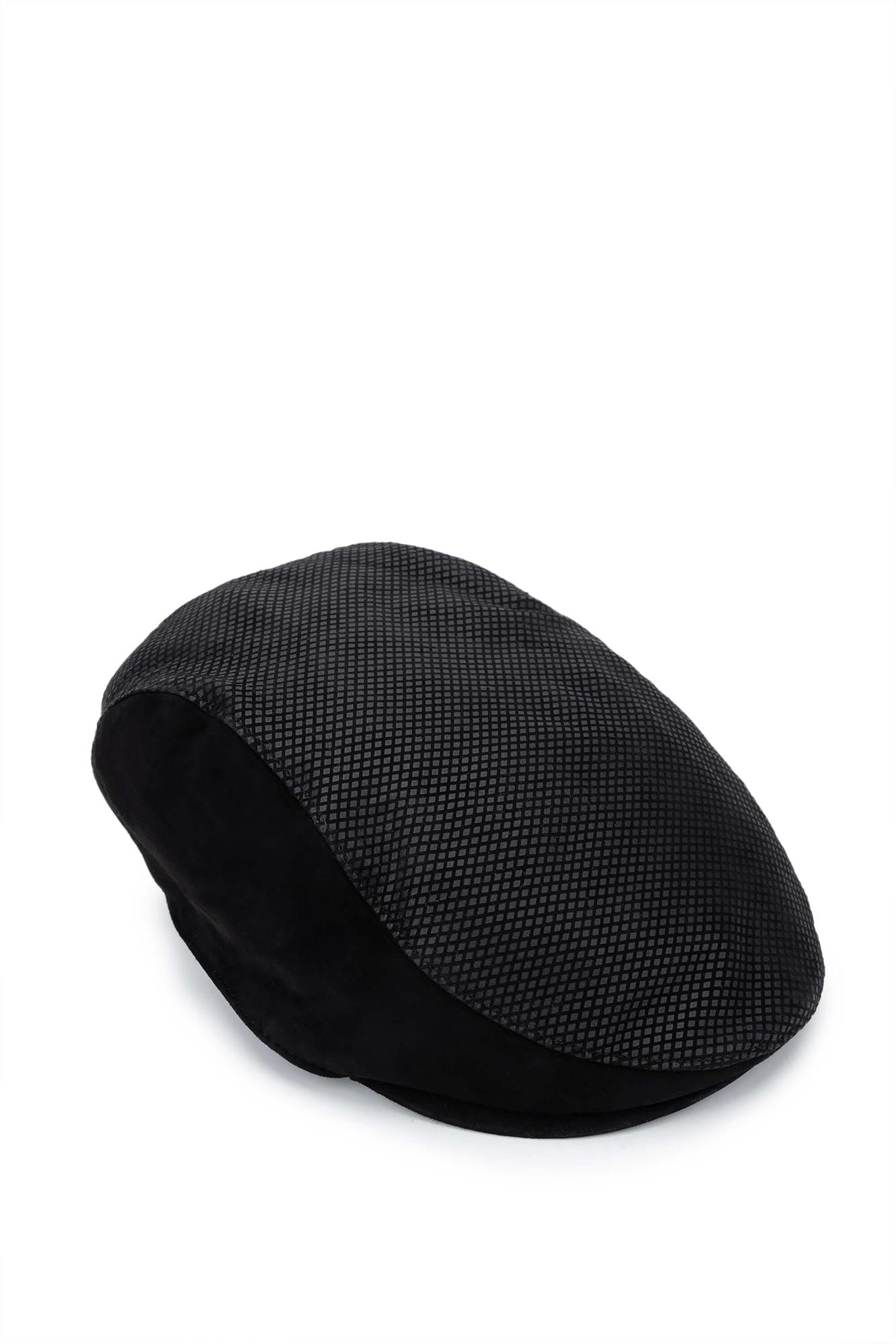  Tamer Tanca Erkek Hakiki Deri Siyah Süet London Şapka