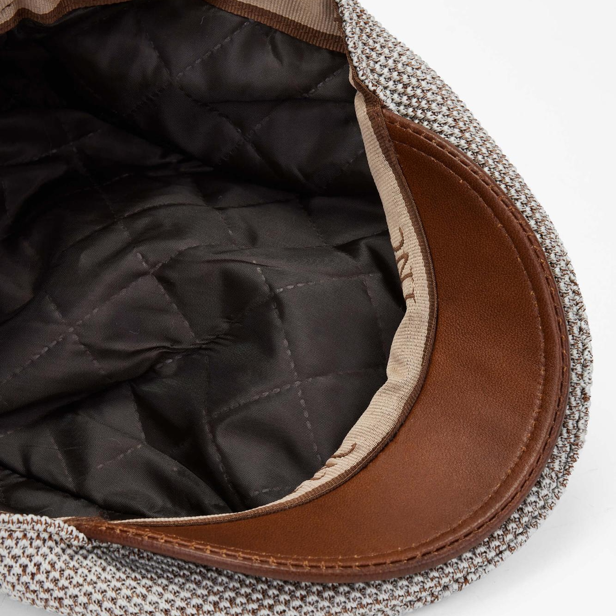 Tamer Tanca Erkek Deri & Tekstil Kahverengi Kasket Şapka