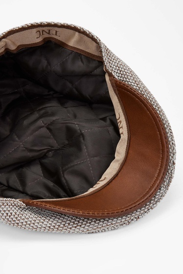  Tamer Tanca Erkek Deri & Tekstil Kahverengi Kasket Şapka