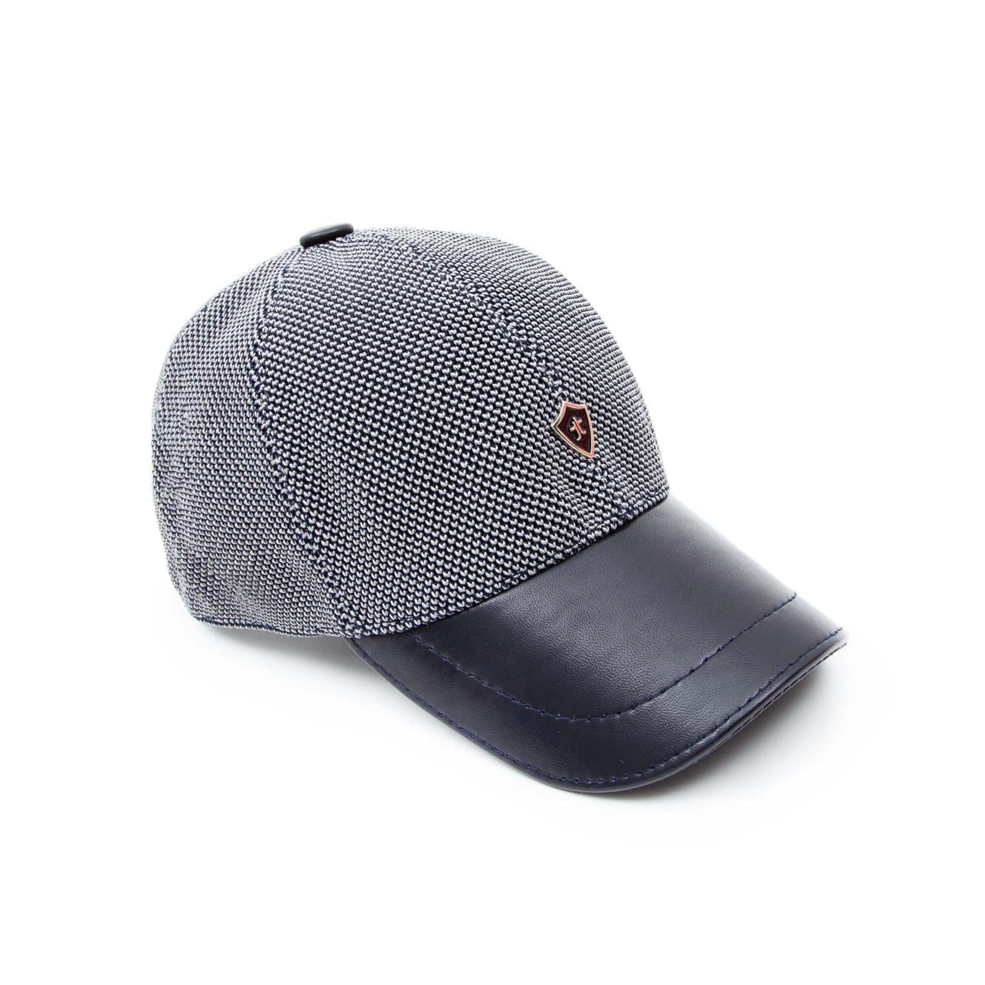 Tamer Tanca Erkek Hakiki Deri Lacivert Şapka