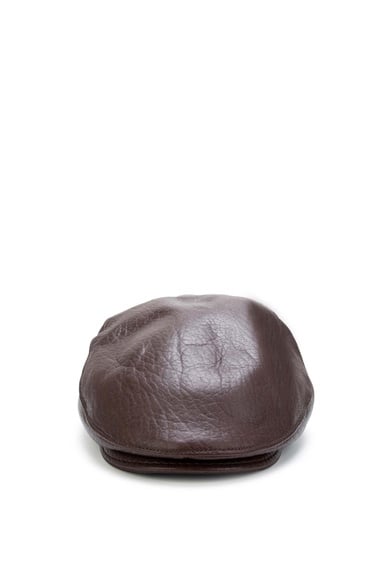  Tamer Tanca Erkek Hakiki Deri Kahverengi Kasket Şapka