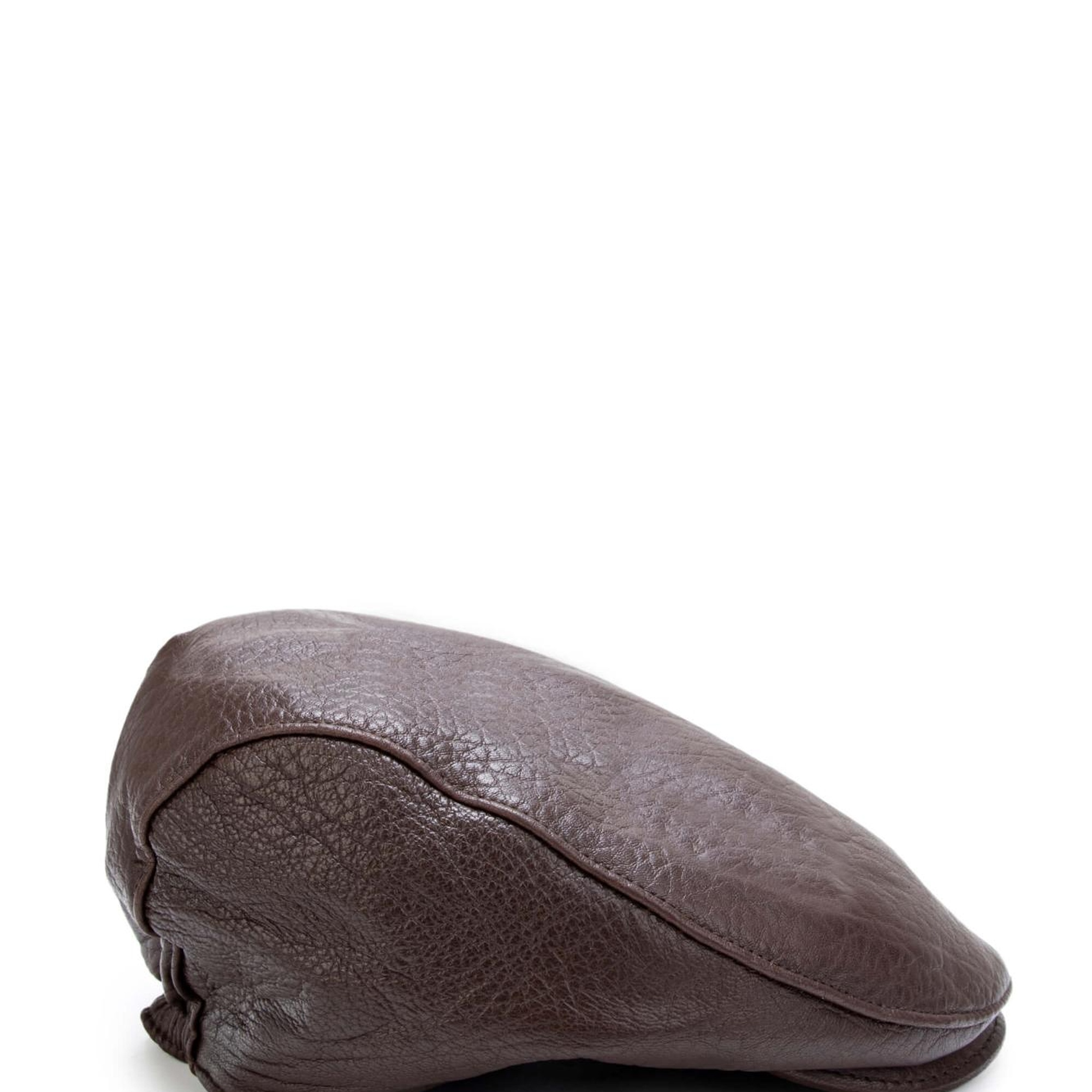 Tamer Tanca Erkek Hakiki Deri Kahverengi Kasket Şapka