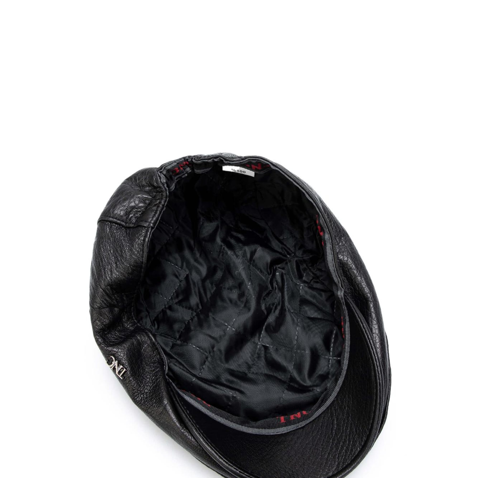 Tamer Tanca Erkek Hakiki Deri Siyah Kasket Şapka