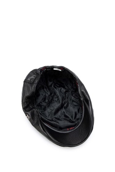  Tamer Tanca Erkek Hakiki Deri Siyah Kasket Şapka