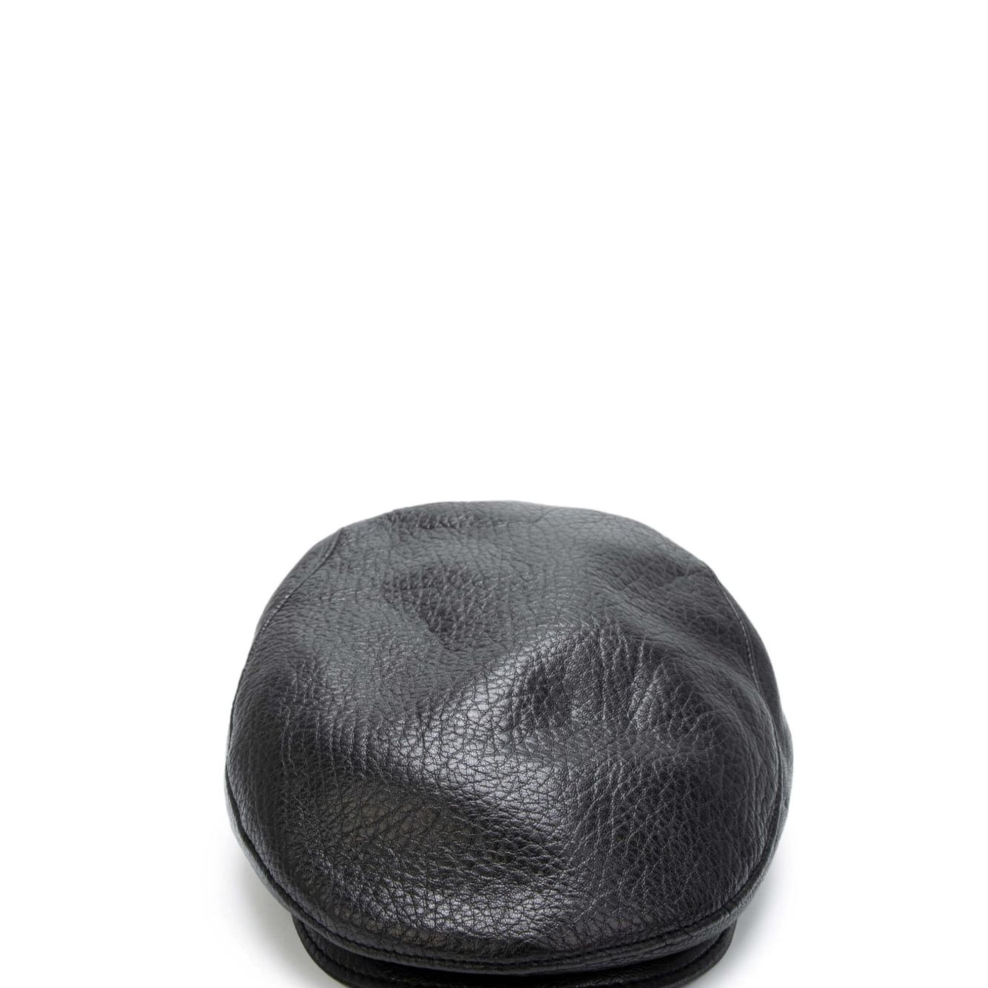 Tamer Tanca Erkek Hakiki Deri Siyah Kasket Şapka