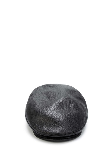  Tamer Tanca Erkek Hakiki Deri Siyah Kasket Şapka