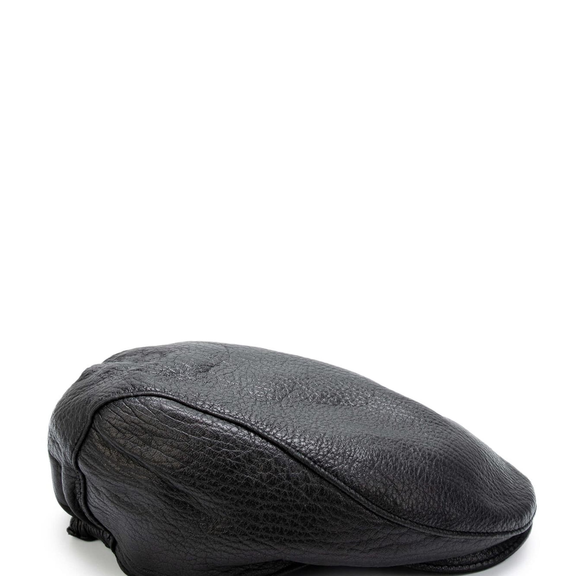 Tamer Tanca Erkek Hakiki Deri Siyah Kasket Şapka
