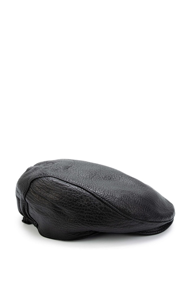  Tamer Tanca Erkek Hakiki Deri Siyah Kasket Şapka