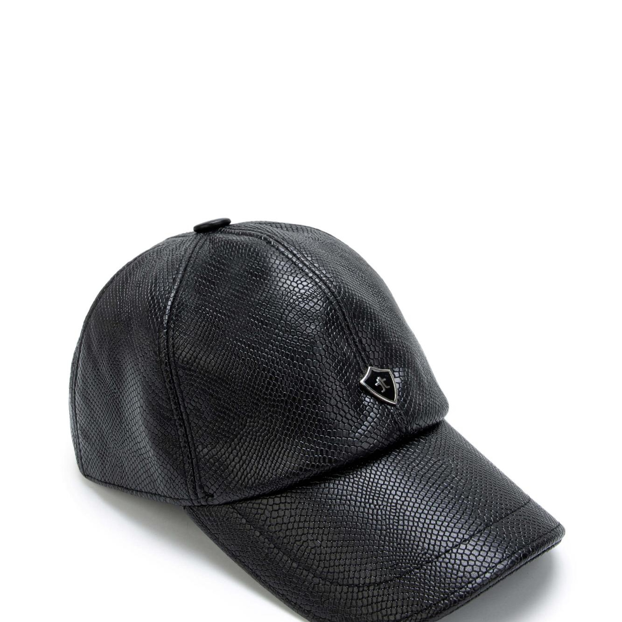 Tamer Tanca Erkek Vegan Siyah Baskı Şapka