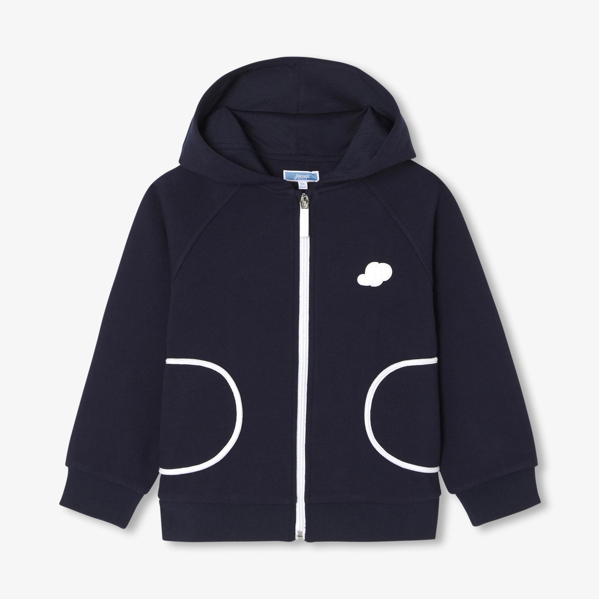 Jacadi Paris Kız Çocuk Pike Kapüşonlu Fermuarlı Sweatshirt