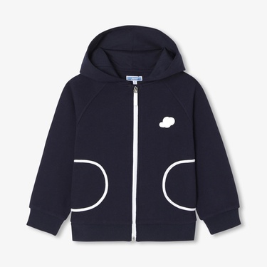  Jacadi Paris Kız Çocuk Pike Kapüşonlu Fermuarlı Sweatshirt