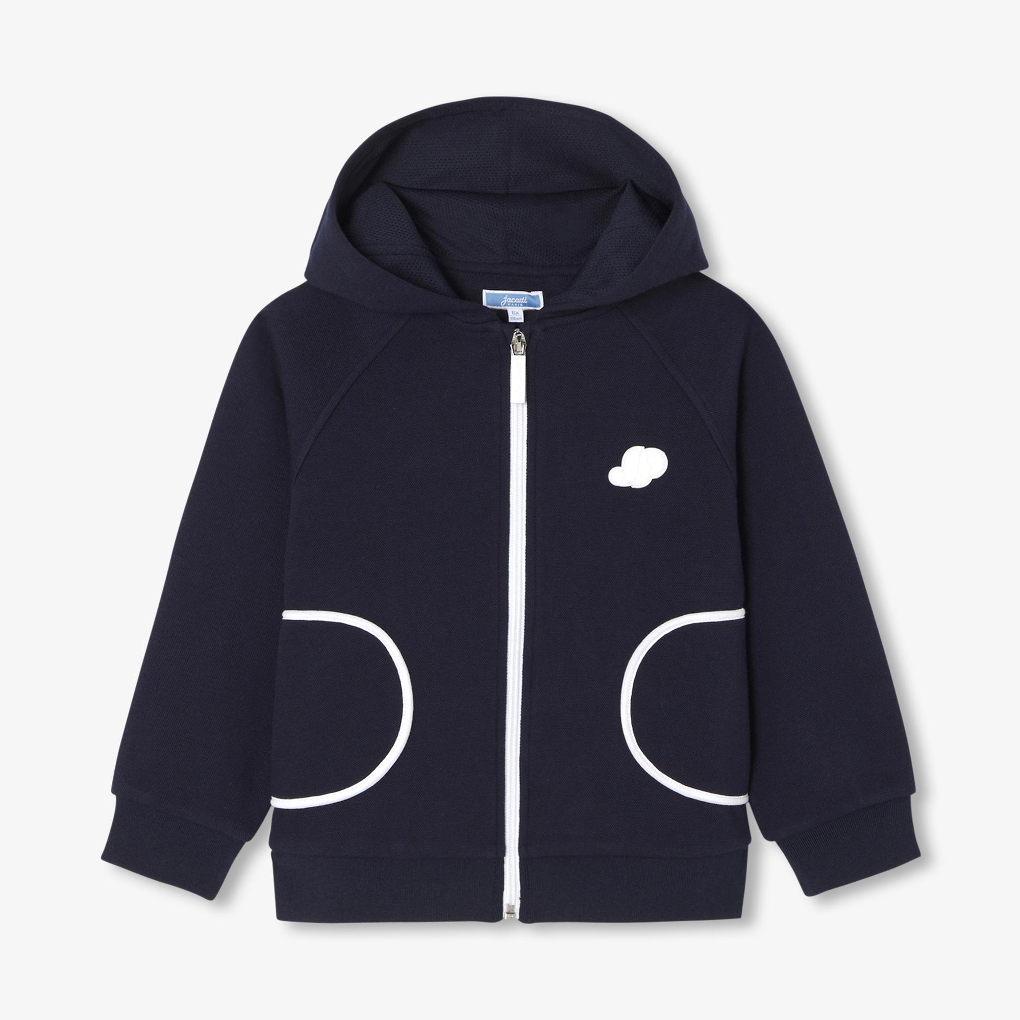  Jacadi Paris Kız Çocuk Pike Kapüşonlu Fermuarlı Sweatshirt