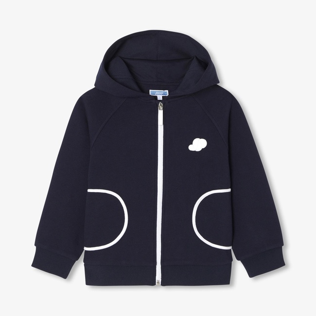  Jacadi Paris Kız Çocuk Pike Kapüşonlu Fermuarlı Sweatshirt