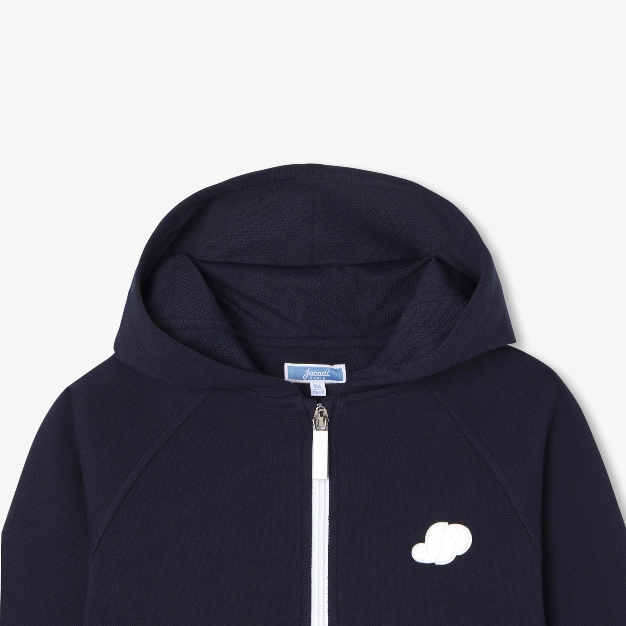 Jacadi Paris Kız Çocuk Pike Kapüşonlu Fermuarlı Sweatshirt