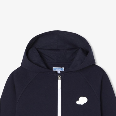  Jacadi Paris Kız Çocuk Pike Kapüşonlu Fermuarlı Sweatshirt