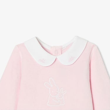  Jacadi Paris Yenidoğan Kız Bebek Kadife Tulum