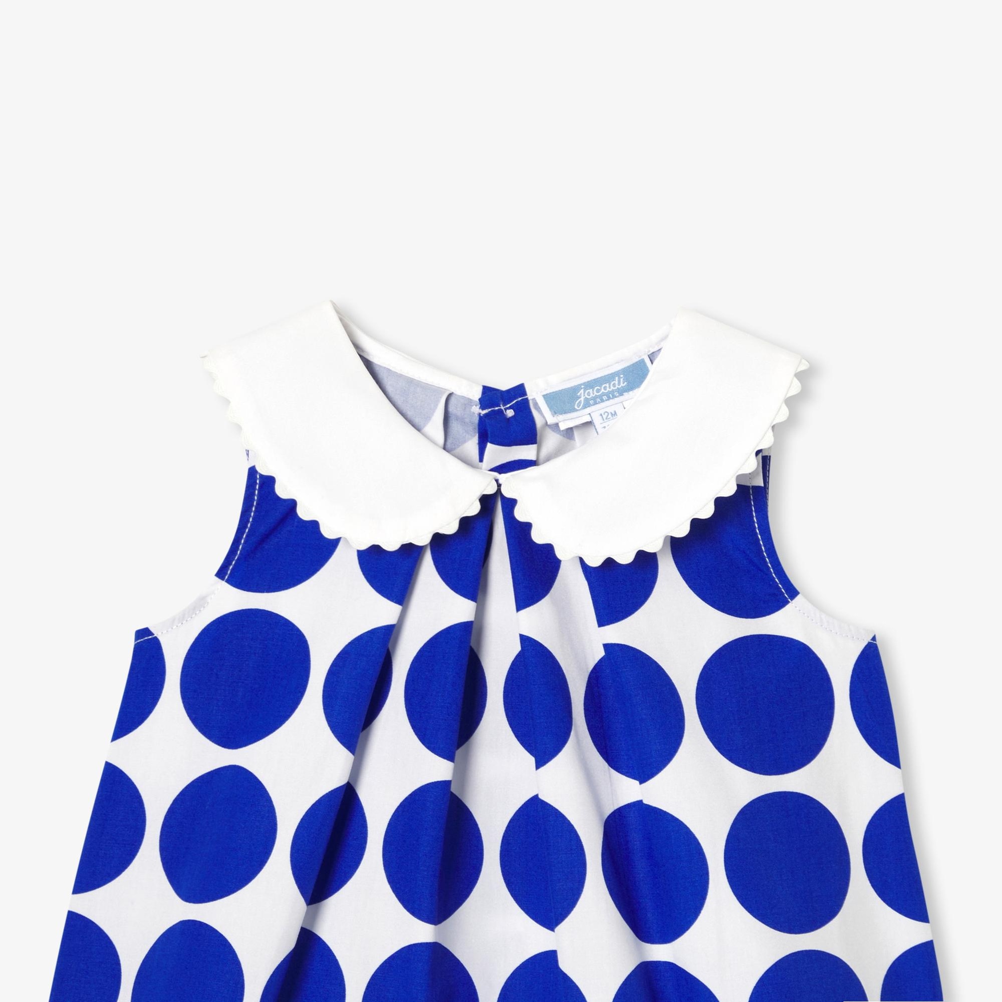 Jacadi Paris Kız Bebek Puantiyeli Kolsuz Bluz