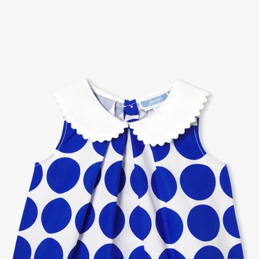  Jacadi Paris Kız Bebek Puantiyeli Kolsuz Bluz