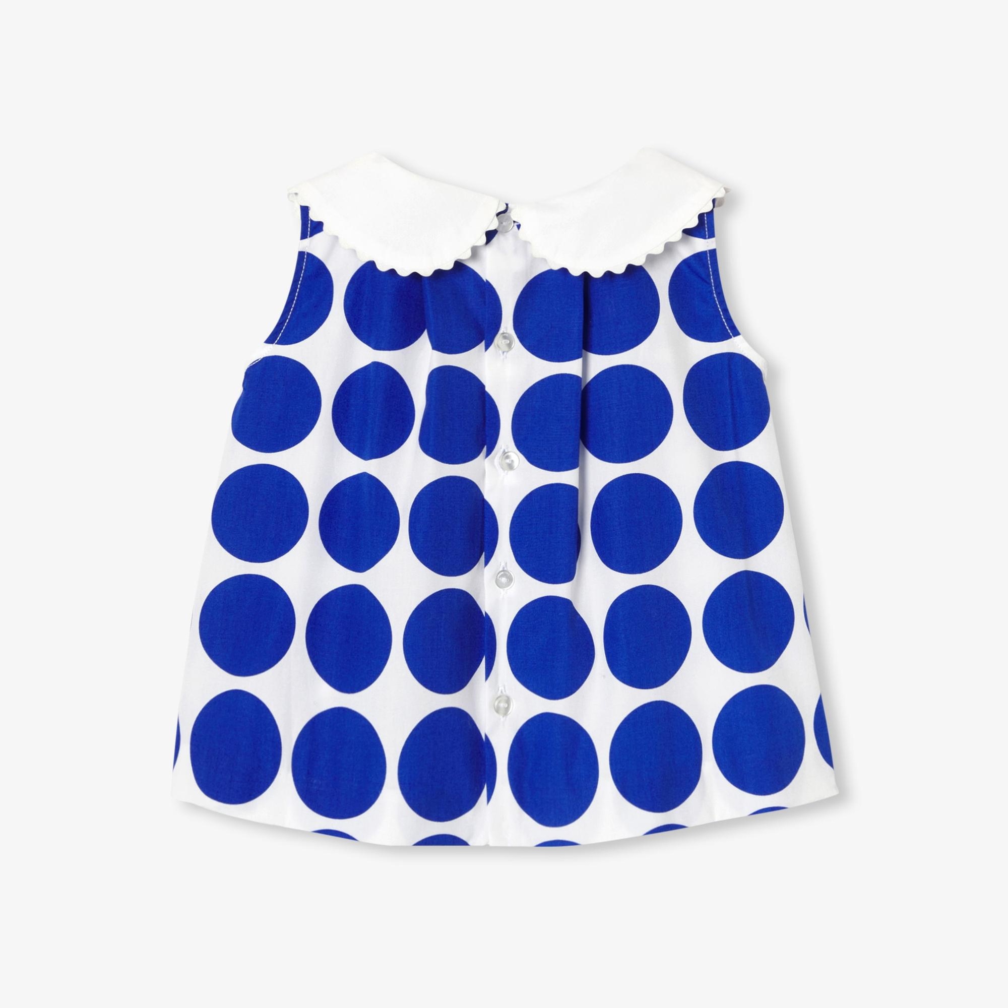 Jacadi Paris Kız Bebek Puantiyeli Kolsuz Bluz