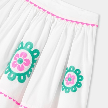  Jacadi Paris_Kız Çocuk İşlemeli Poplin Etek