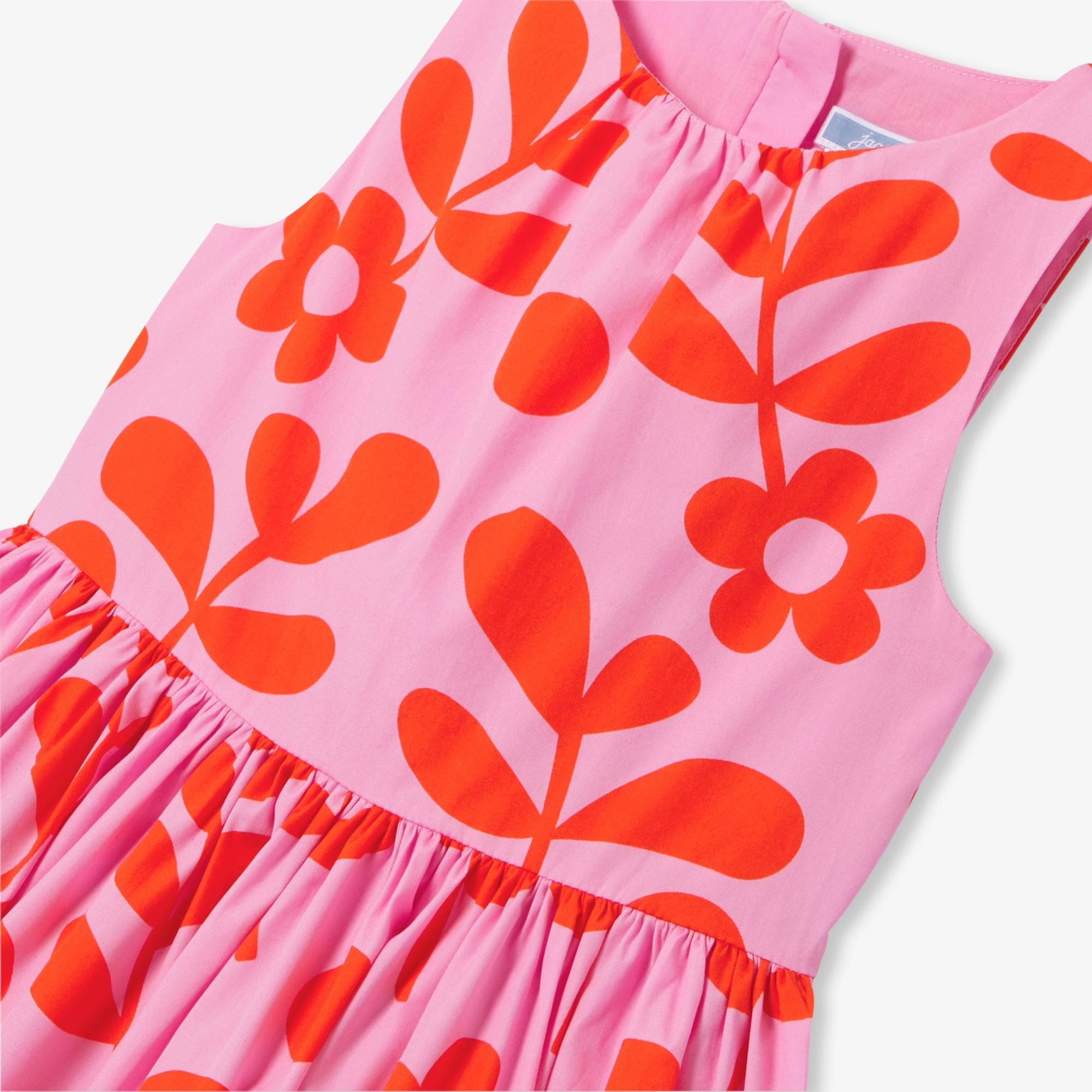 Jacadi Paris Kız Çocuk Çiçek Motifli Kolsuz Poplin Elbise