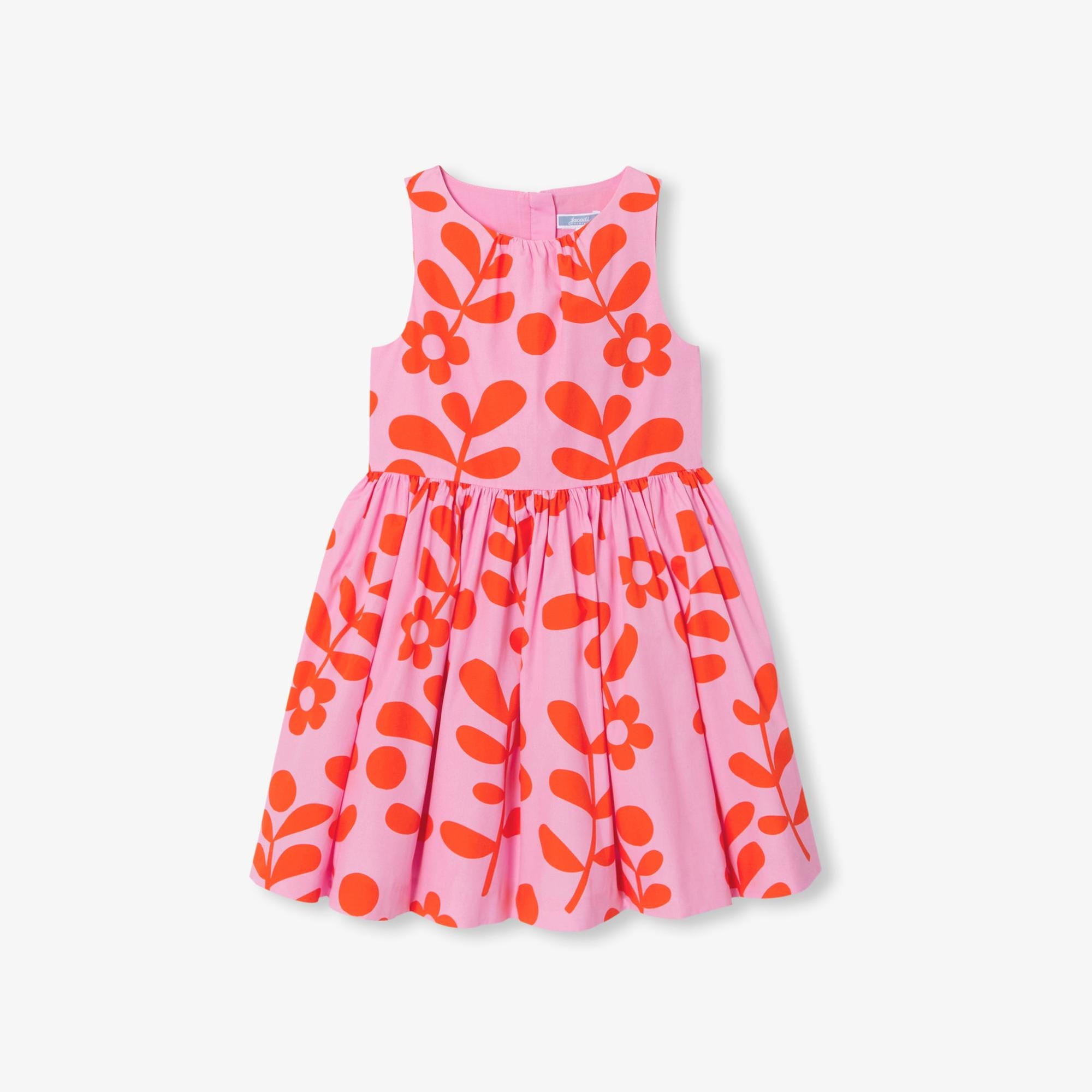 Jacadi Paris Kız Çocuk Çiçek Motifli Kolsuz Poplin Elbise