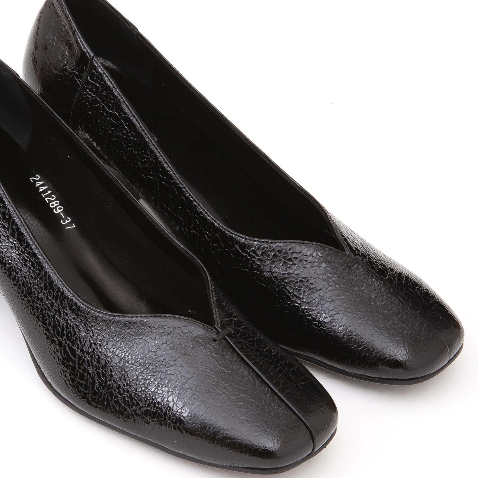 Tamer Tanca Kadın Hakiki Deri Siyah Rugan GOVA Ayakkabı