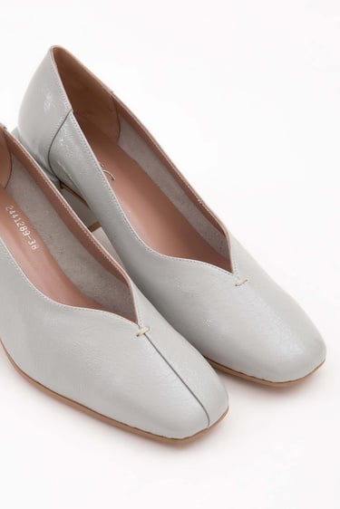  Tamer Tanca Kadın Hakiki Deri Gri Rugan GOVA Ayakkabı