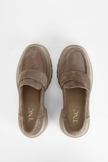  Tamer Tanca Kadın Hakiki Deri Bej Makosen Ayakkabı