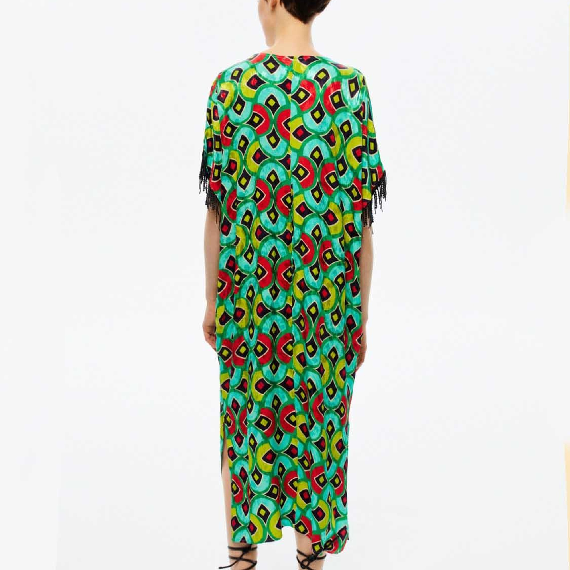 Desenli Dökümlü Kaftan