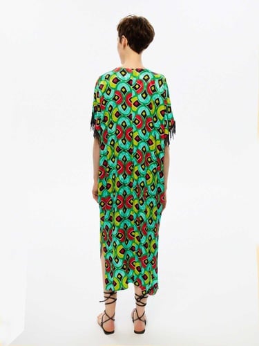  Desenli Dökümlü Kaftan