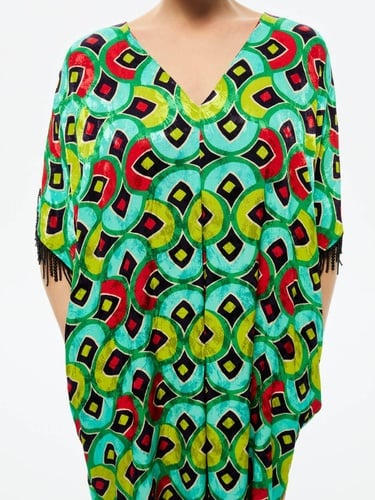  Desenli Dökümlü Kaftan