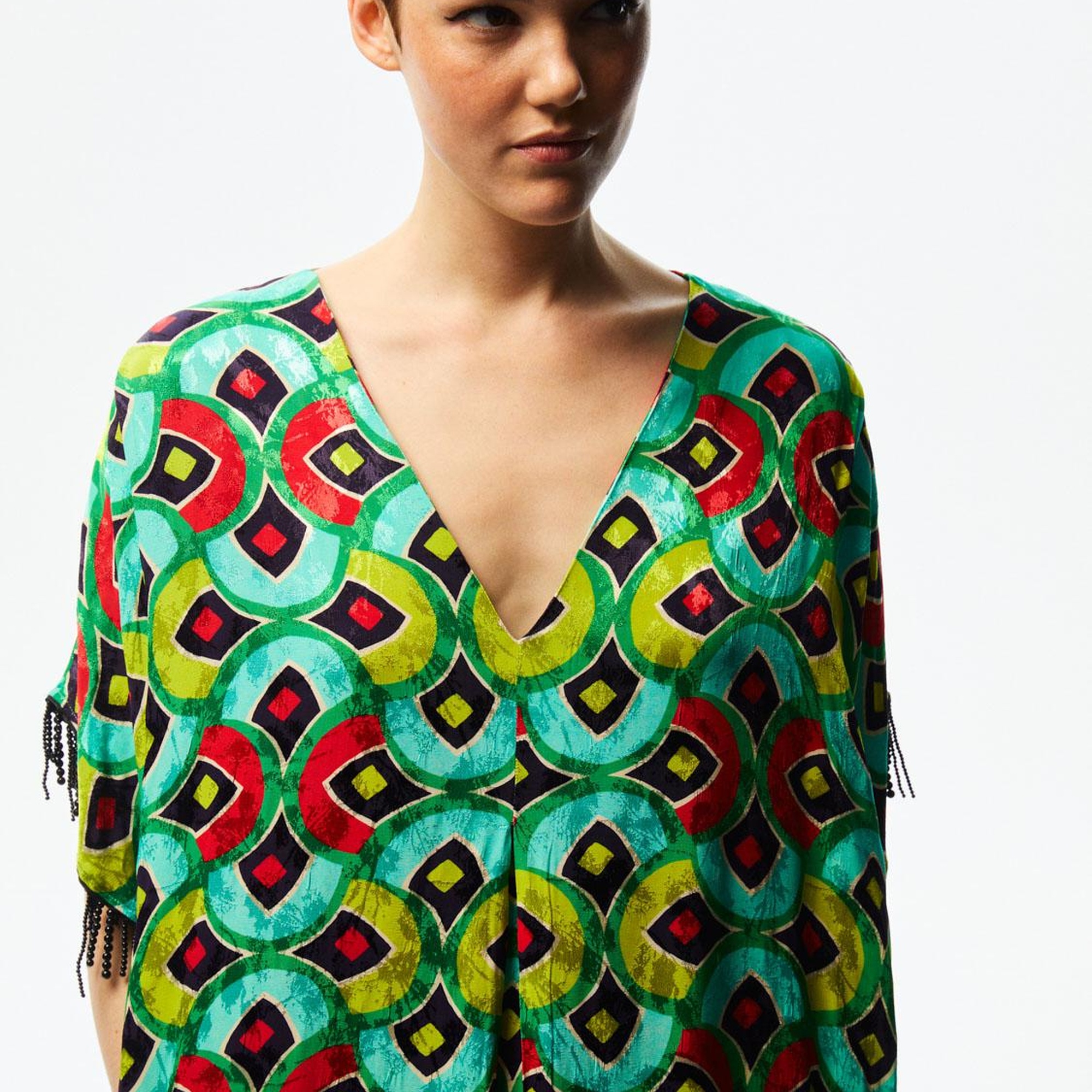 Desenli Dökümlü Kaftan