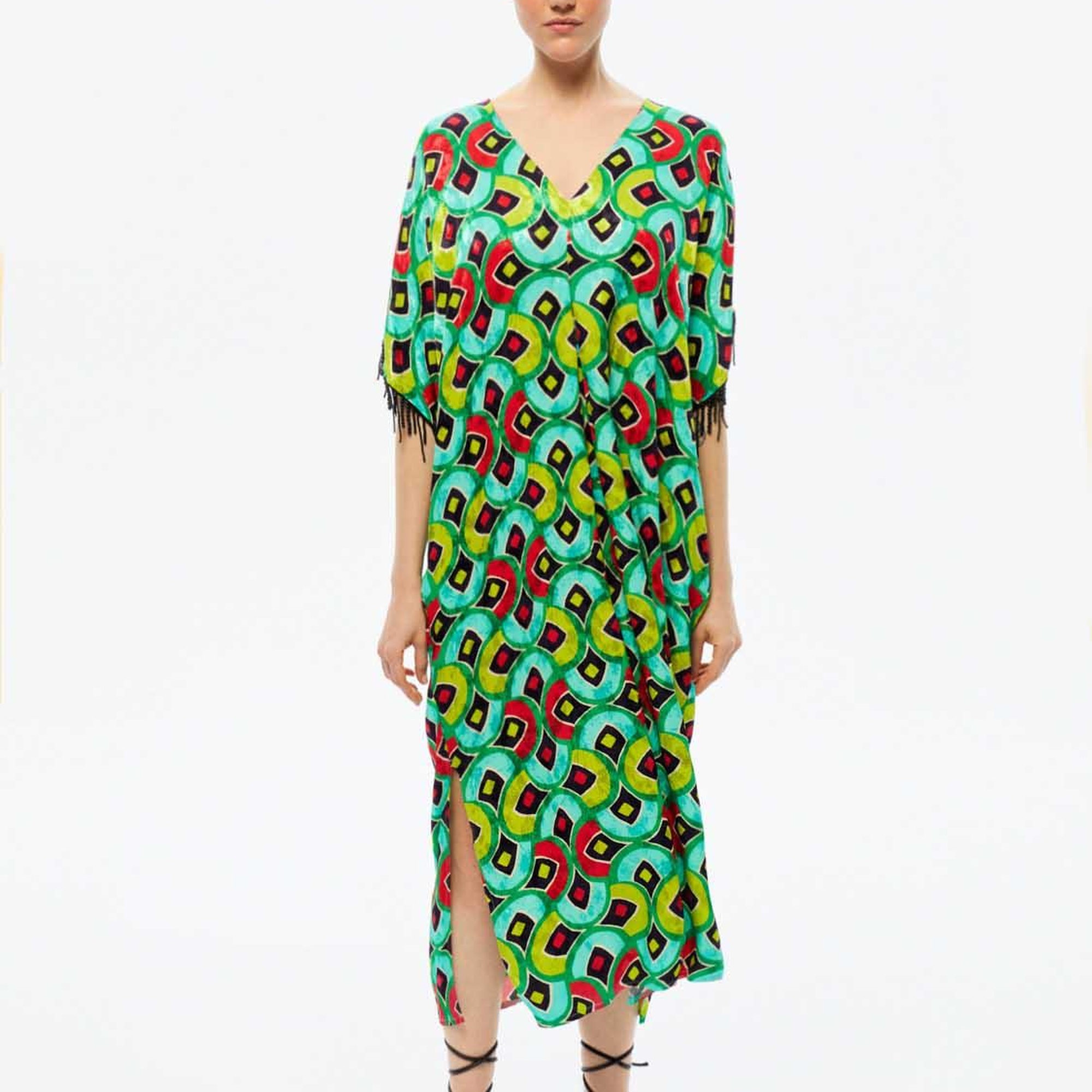 Desenli Dökümlü Kaftan