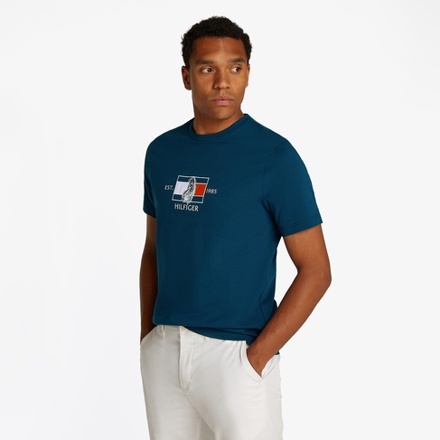  Tommy Hilfiger Flag Sailing Erkek Lacivert T-Shirt