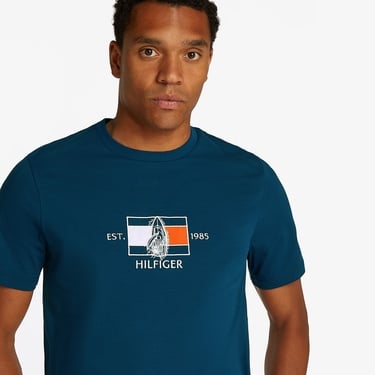  Tommy Hilfiger Flag Sailing Erkek Lacivert T-Shirt