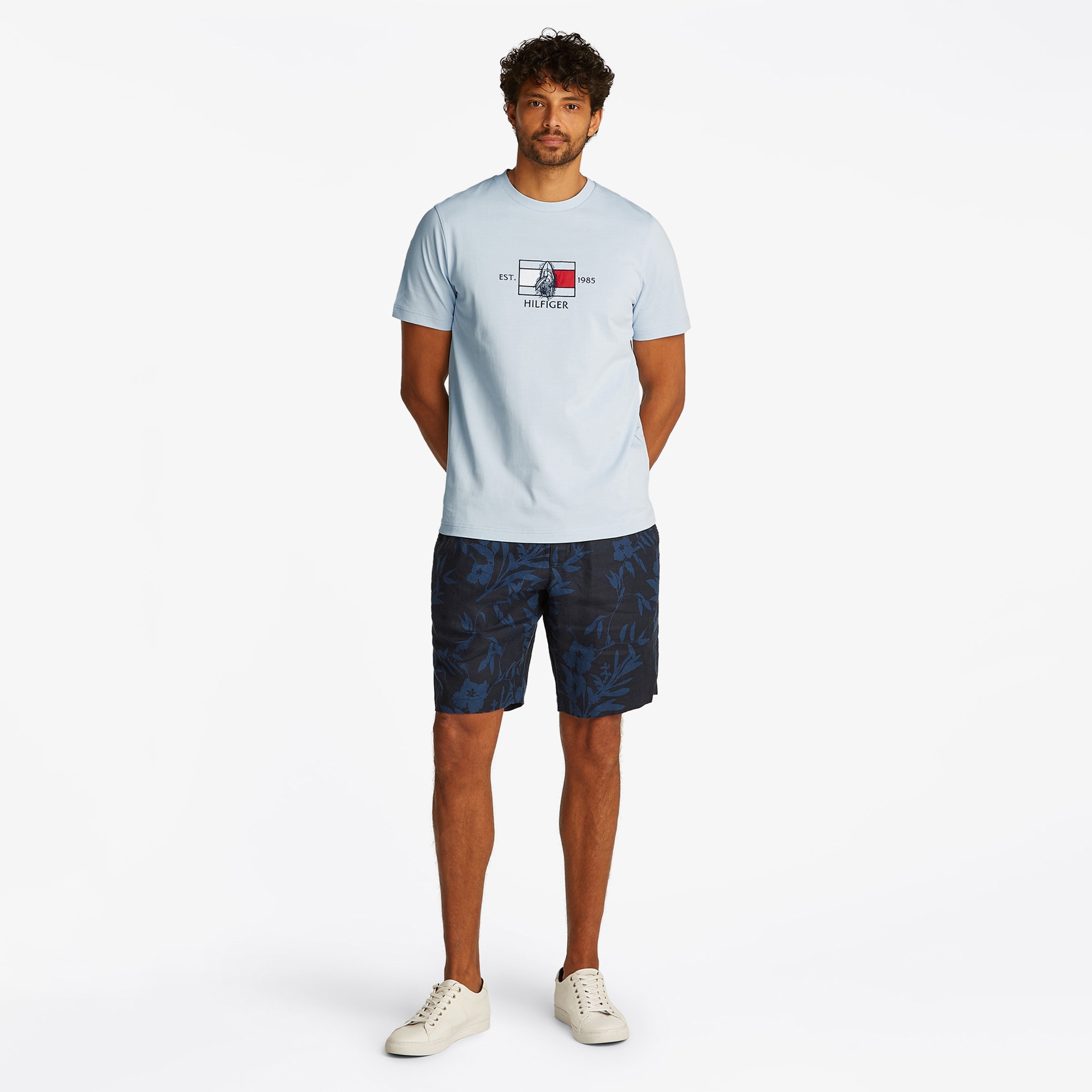 Tommy Hilfiger Flag Sailing Erkek Mavi T-Shirt