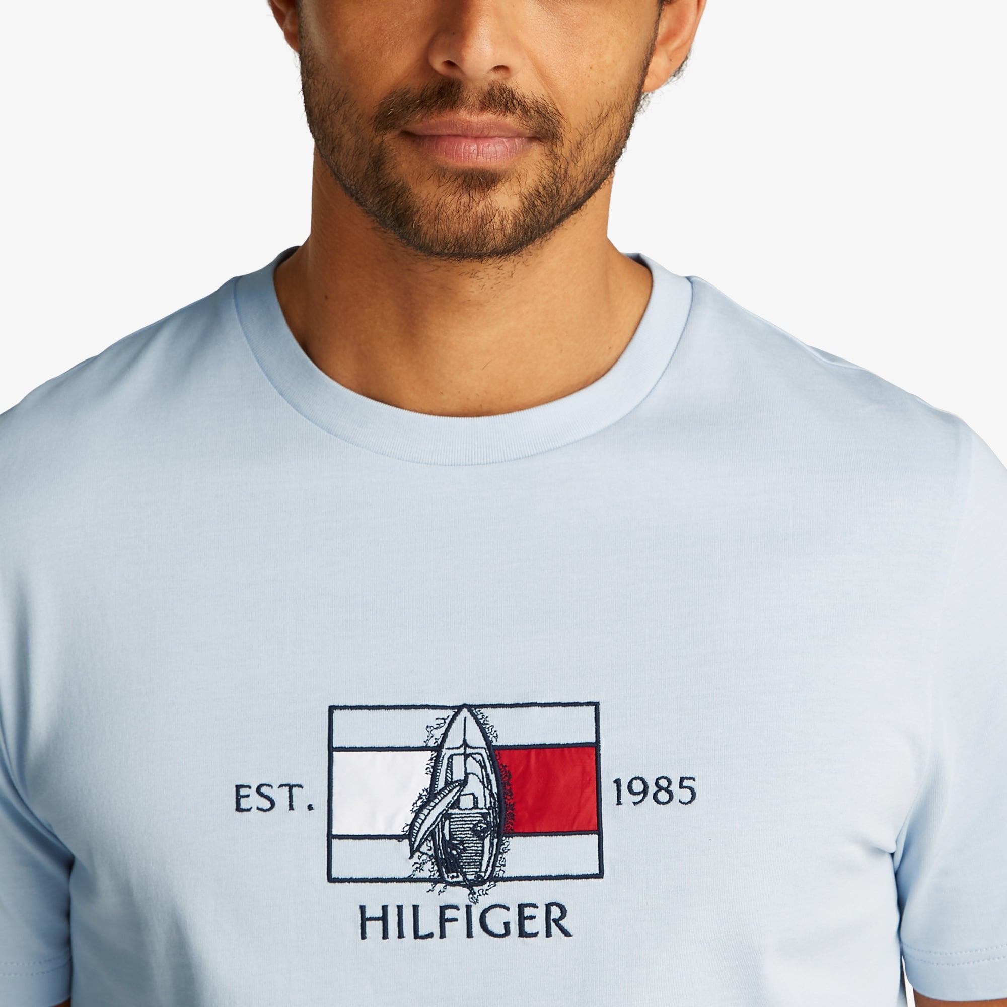 Tommy Hilfiger Flag Sailing Erkek Mavi T-Shirt