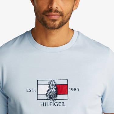  Tommy Hilfiger Flag Sailing Erkek Mavi T-Shirt