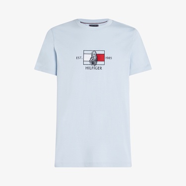  Tommy Hilfiger Flag Sailing Erkek Mavi T-Shirt