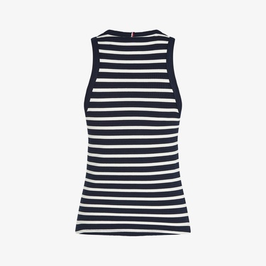  Tommy Hilfiger Slim 5X2 Rib Tank Kadın Mavi T-Shirt