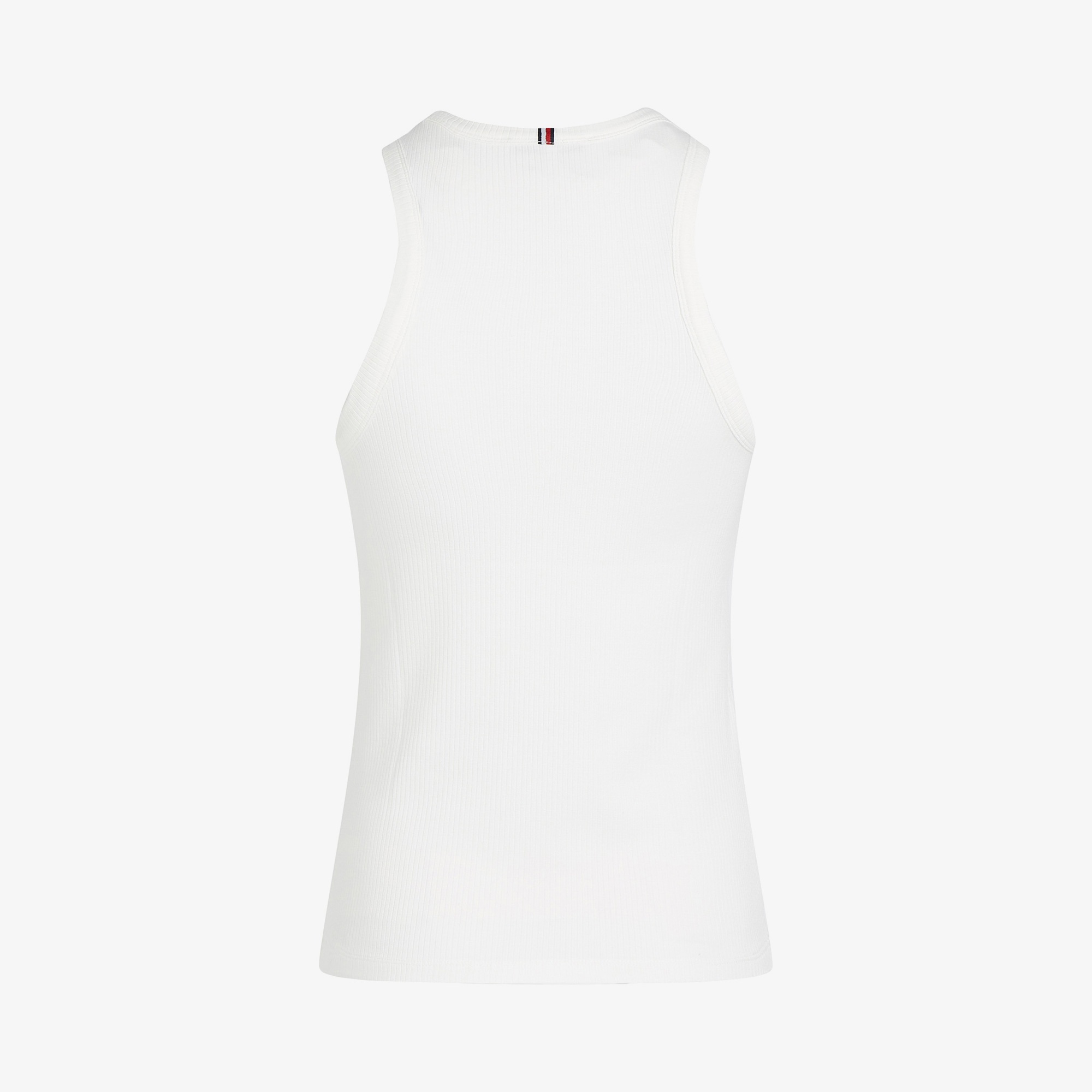 Tommy Hilfiger Slim 5X2 Rib Tank Kadın Beyaz Kolsuz T-Shirt
